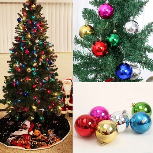 Miniatura 7 de AllBeauty - Bolas de Navidad de 24 quilates y 1.575 in, decoración esencial para el árbol de Navidad, inastillables, para interiores y fiestas