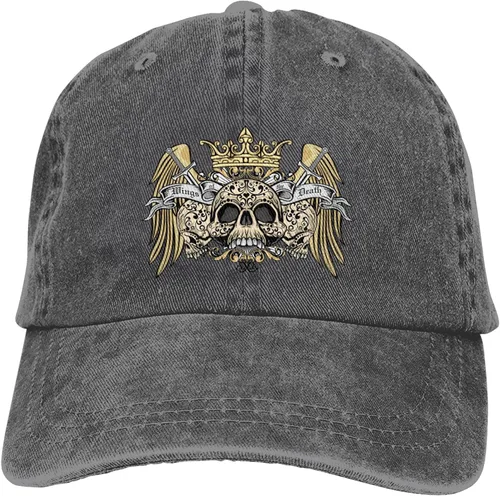 Miniatura 9 de Cowboy Hat Trendy Hats for Man and Women Djustable Four Season Outdoor Baseball Cap of Hell Skull with Angel Deep Heather
