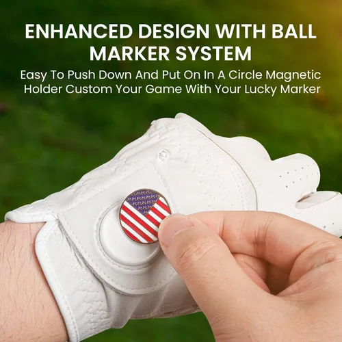 Miniatura 7 de FINGER TEN Men’s Golf Gloves Rain Grip with Silicone Palm Value 2 Pack, Glove with Ball Marker for Right/Left Handed Golfer, Anti-Slip Stylish All