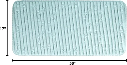 Miniatura 5 de Duck Brand Clorox - Tapete de baño para bañeras, tapete antideslizante para bañera con ventosas, 17 x 36 pulgadas, azul cielo, paquete de 2