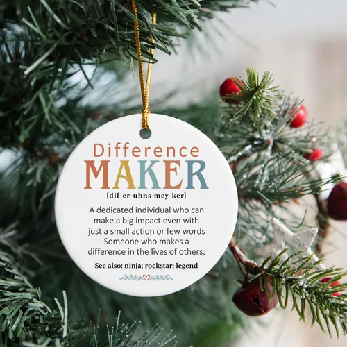 Miniatura 6 de Ornamento de Definición Diferenciador – Regalo Inspirador de Ornamento Navideño para Hombres, Mujeres, Jefe, Líder, Entrenador, Maestro, Colegas
