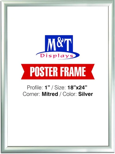 Miniatura 13 de M&T Displays Marco para póster a presión, de 8.5 x 11 pulgadas, color negro, perfil de aluminio de 1 pulgada, carga frontal, montaje en pared, foto