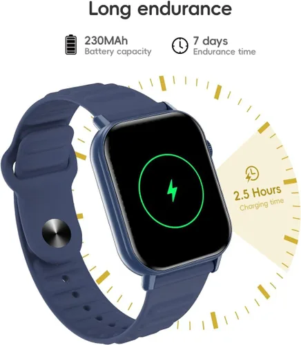 Miniatura 6 de Reloj Inteligente Podómetro Deportivo, Rastreador de Fitness Llamada Bluetooth Frecuencia Cardíaca Oxígeno en Sangre Monitor de Sueño, 100 Modos Azul
