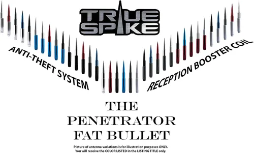 Miniatura 3 de TRUE SPIKE Penetrador rojo de 9 pulgadas - Antena de bala gruesa con antirrobo + bobina de cobre en calibre pesado mecanizado CNC de aluminio corto