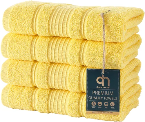 Miniatura 28 de Juego de 4 toallas de baño, 100% algodón turco prémium, toallas turcas de alta calidad para baño, de secado rápido, suaves y absorbentes, incluye 4