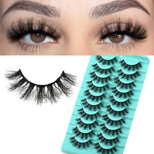 Miniatura 7 de APCYUST Pestañas postizas Wispy, pestañas naturales de visón, tiras de pestañas de visón, aspecto natural, pestañas falsas semi-Wispy, paquete