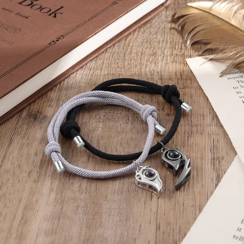 Miniatura 6 de Pulsera personalizada con imagen en el interior, pulseras personalizadas para parejas de proyección de fotos para él y ella, pulseras a juego