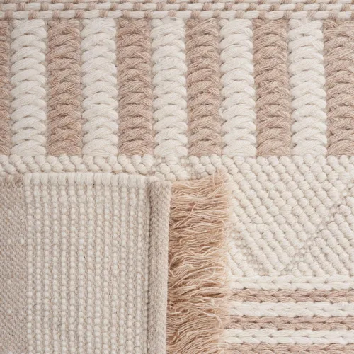 Miniatura 3 de SAFAVIEH Natura Collection - Alfombra de pasillo de 8 pies, color marfil y gris topo, diseño moderno, ideal para zonas de alto tráfico en pasillo