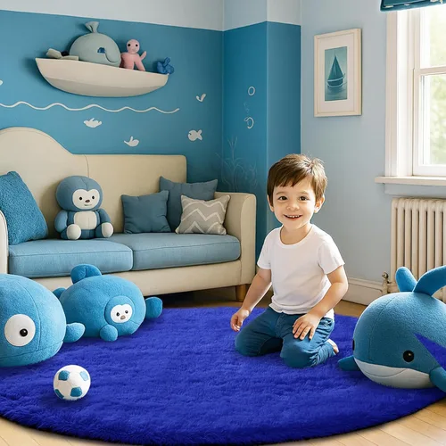 Miniatura 58 de Alfombras para dormitorio de niñas sala de estar: alfombra de área peluda de 5 x 7 para sala de juegos de niños, alfombra peluda de felpa pastel