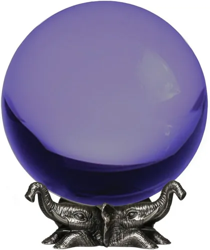 Miniatura 7 de Amlong Crystal Bola de cristal rosa de 8 pulgadas (7.874 in) con soporte de elefante