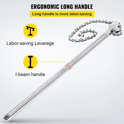 Miniatura 6 de VEVOR Llave de cadena de tubo de 24 pulgadas Llave de cadena resistente de 6.7 pulgadas