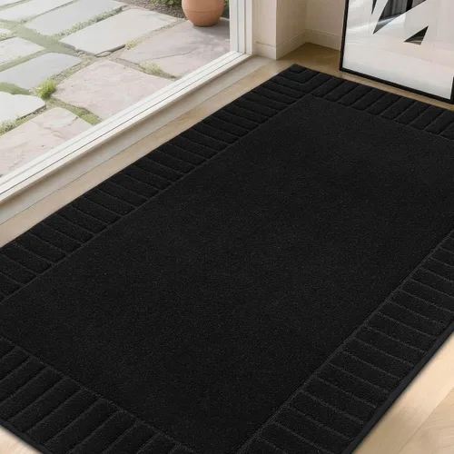 Miniatura 22 de BEQHAUSE Alfombra Antideslizante para Puerta Principal Alfombra Lavable de Bajo Perfil para Entrada Alfombras para Puerta Principal Trampa para Negro