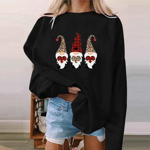 Miniatura 2 de Sudadera de Navidad para mujer, manga larga, cuello redondo, ajuste holgado, sin botones, para vacaciones, otoño e invierno