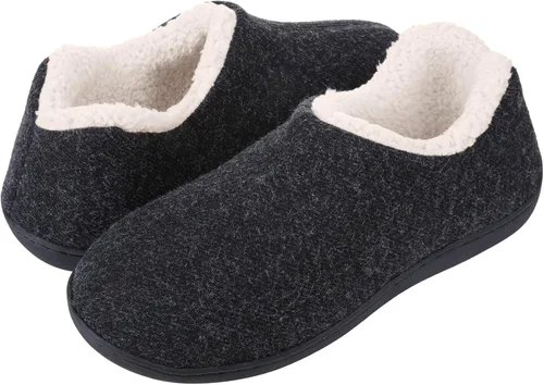 Miniatura 2 de Leisurely Pace Pantuflas de invierno de espuma viscoelástica para mujer espalda cerrada forro polar pantuflas para interiores y exteriores
