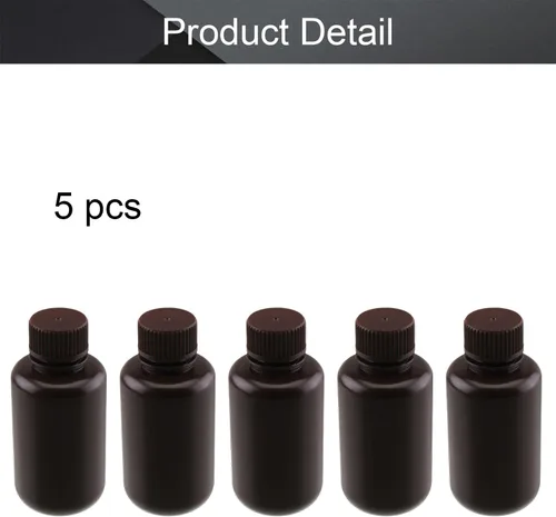 Miniatura 4 de Othmro 5 botellas de plástico de reactivo químico de laboratorio, 3.4 fl oz/3.38 onzas líquidas de boca pequeña/recipientes de almacenamiento