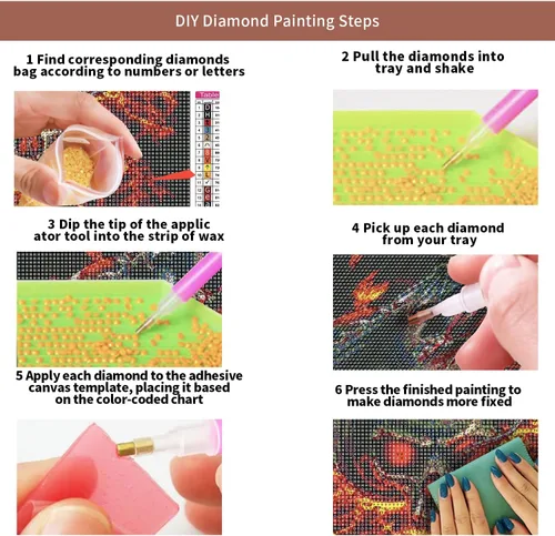 Miniatura 6 de FORLAND Kits de pintura de diamante de dragón para adultos principiantes – 5D DIY Kit de diamantes de taladro completo para manualidades de pintura