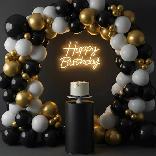 Miniatura 3 de Letrero de neón de feliz cumpleaños para telón de fondo, letrero con luz LED de feliz cumpleaños, luz de neón regulable alimentada por USB