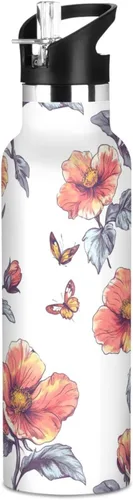 Miniatura 18 de Sport Insulated Water Bottle with Leak Proof Spout Lid Vacuum Insulated BPA-Free Leak Proof for Travel, Camping, Sports, Rustic Daisy Beige