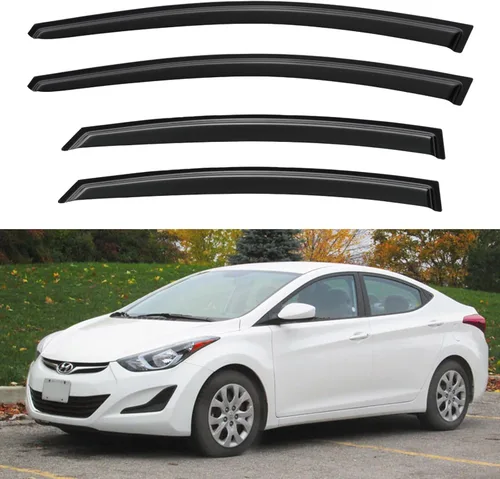 Miniatura 176 de YQAUTEC Viseras de Ventana Protectores de Lluvia para Honda Civic 2022 2023 2024 2025 2026, Deflectores de Viento de Ventilación de Ventana Fuera