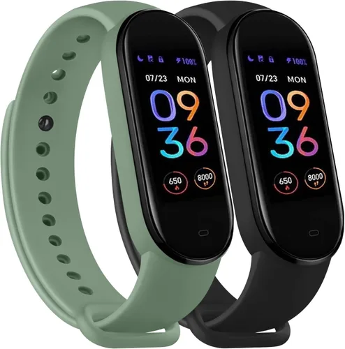 Wanme Bandas para Amazfit Band 5 correas de repuesto para mujeres y hombres, paquete de 2 correas deportivas de silicona compatibles con Amazfit