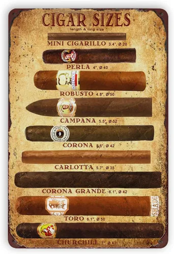 Letreros de metal de tamaño de cigarro, decoración de pared vintage para el hogar, tienda, bar, salón, garaje, placa de lata retro de 12 x 8 pulgadas