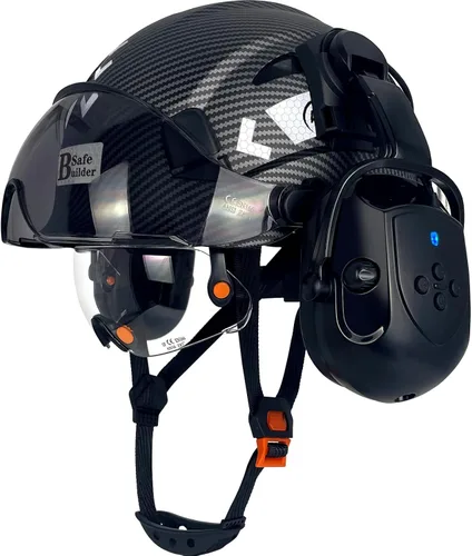 Casco de seguridad SAFEBUILDER con visera, orejeras Bluetooth SNR 26dB, sombrero duro con viseras, orejeras montadas, sombreros duros ventilados
