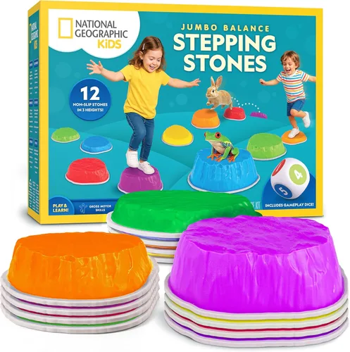 Miniatura 11 de NATIONAL GEOGRAPHIC Piedras de Equilibrio para Niños – 6 Piedras Antideslizantes Duraderas que Fomentan el Equilibrio de los Niños Pequeños
