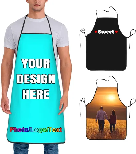 Miniatura 18 de Delantal de chef personalizado para hombres y mujeres, para cocinar, con nombre, logotipo, foto, regalos de cocina para familiares y amigos