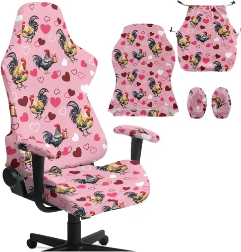 Miniatura 10 de Heart Gaming Chair Cover for Desk Chair Stretchy Armrest Covers Washable Ergonomic Office Seat Cover Dustproof Gaming Chairs Easy to Fit Home Office