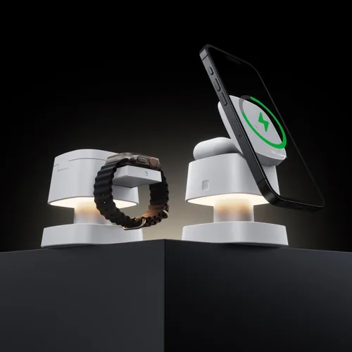 Miniatura 5 de Estación de carga inalámbrica magnética 4 en 1, carga rápida de 15 W con luz nocturna ajustable, estación de carga inalámbrica 3 en 1 para iPhone