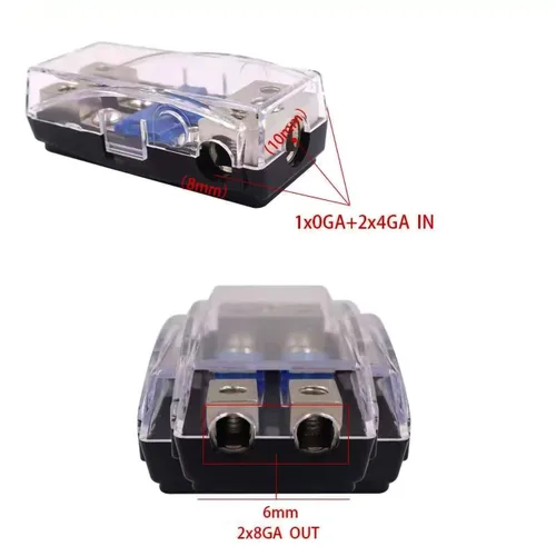 Miniatura 3 de AFS - Bloque de distribución de portafusibles de 2 vías con fusible mini ANL de 60 A para el sistema de audio de automóvil, camión, barco u otros