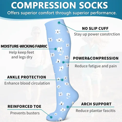 Miniatura 160 de 6 Pack Copper Compression Socks for Women and Men Circulation-Best Support for Medical, Running,Nursing,Athletic