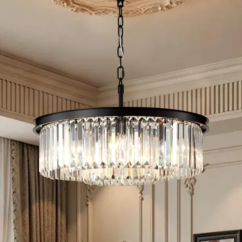 Miniatura 7 de Candelabro grande de cristal moderno de lujo, lámpara de techo colgante de oro antiguo para comedor, sala de estar, 12 luces, 3 niveles