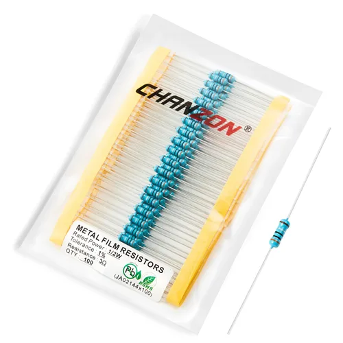 Miniatura 11 de Chanzon - 100 resistencias de película metálica 1/2 W (0.5 W) 10 Ω ohmios ±1% de tolerancia 10R MF, resistencias de agujero pasante con limitación