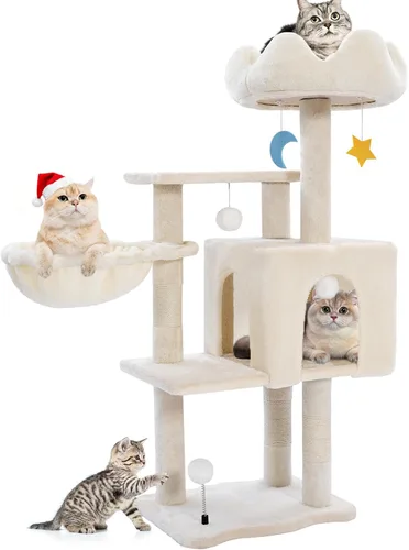 Miniatura 9 de Árbol gótico para gatos de interior para gatos grandes y adultos, torre gótica de 40.5 pulgadas con cama de ataúd, poste rascador, condominio