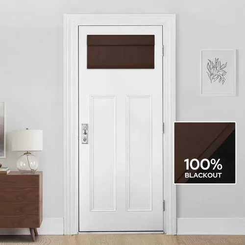 Miniatura 77 de HOMEIDEAS Cortinas 100% Opacas para Luces Laterales de Puerta Principal, Cubierta de Ventana de Puerta de Aula, Persianas de Privacidad