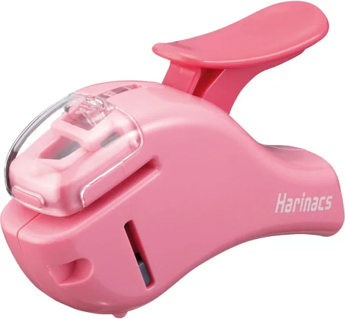 Kokuyo, Grapadora sin grapas, Harinacs Compact Alpha portátil sin agujeros, hasta 5 hojas sin encuadernación con grapas, color rosa, importado de