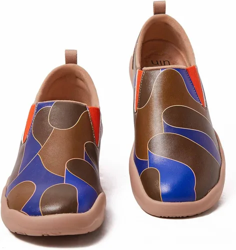 Miniatura 5 de UIN Zapatos para caminar para hombre sin cordones de gamuza de vaca casuales ligeros cómodos a la moda Cuenca Azul