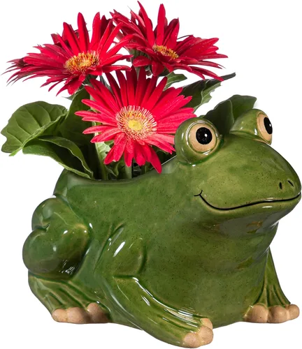 Cape Craftsmen Hermosa estatua y macetas clásicas de resina en forma de animal para plantas de interior, decoración pequeña para hogares,