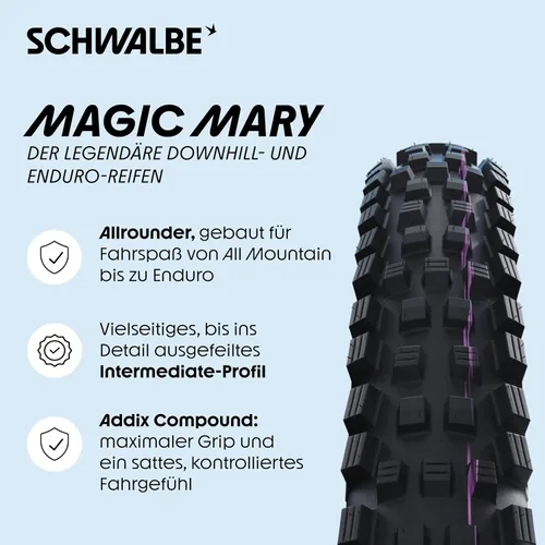 Miniatura 2 de Schwalbe Unisex – Neumático Magic Mary HS447 DH para adultos Nerón
