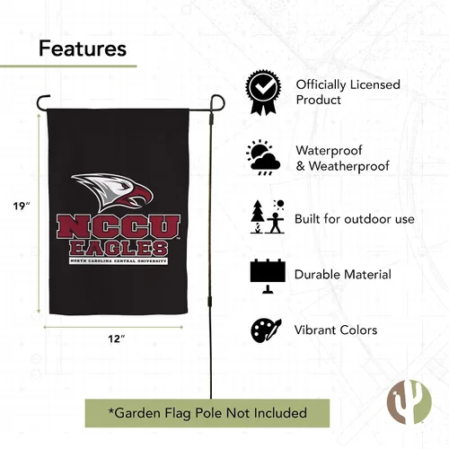 Miniatura 4 de Bandera de jardín de la Universidad Central de Carolina del Norte NCCU Eagles Banner 100% poliéster (diseño A)