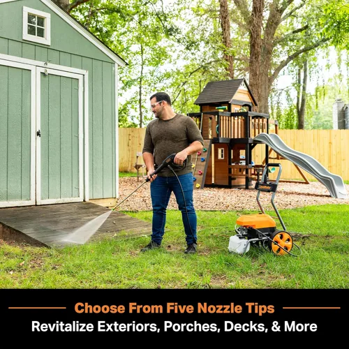Miniatura 2 de LawnMaster LT2100B Lavadora a presión eléctrica 2300 PSI MÁX 13 Amp 1.2 GPM Certificada CSA con 5 boquillas Organización de almacenamiento potente