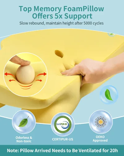 Miniatura 5 de Almohada Cervical para Alivio del Dolor de Cuello, Almohada Ergonómica para Dormir de Lado, Almohadas Ortopédicas de Espuma Viscoelástica
