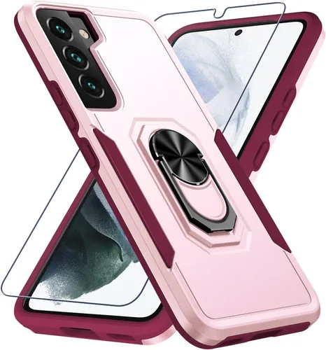 Miniatura 16 de Funda compatible con Samsung Galaxy S22 con protector de pantalla [no para S22+], resistente a prueba de golpes, funda de teléfono de cuerpo Verde