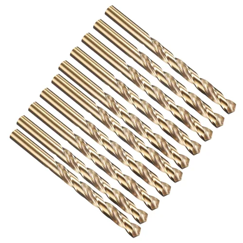 Miniatura 215 de PATIKIL Broca Jobber de 0.039 in, vástago recto M35 cobalto 5% acero de alta velocidad 135° acabado dorado para metal duro de acero inoxidable - 2