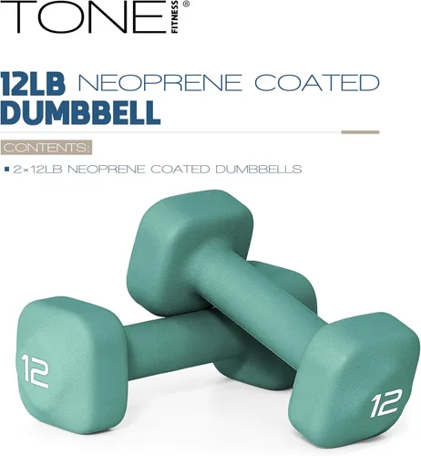 Miniatura 76 de Tone Fitness Pares de Mancuernas de Pesas de Neopreno con Cabeza Cuadrada Antirrodamiento Múltiples Opciones Azul