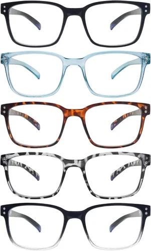 Miniatura 9 de SIGVAN Gafas de lectura con bloqueo de luz azul para hombres y mujeres, lectores de bisagra de resorte para computadora, anteojos de marco cuadrado