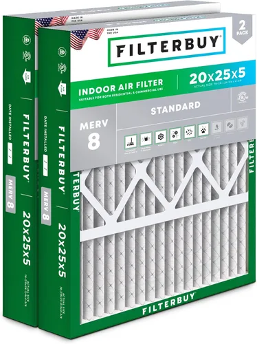 Miniatura 11 de Filterbuy 10x17x2 Filtro de aire MERV 8 Defensa Esencial contra el Polvo y las Alergias (2 unidades), Filtros exteriores plegados electrostáticos