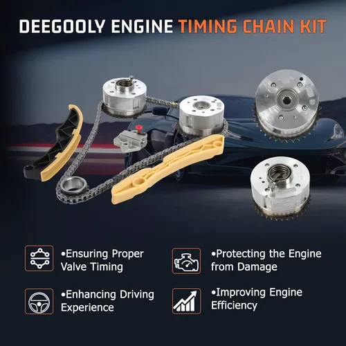 Miniatura 2 de Kit de cadena de distribución con 2 piezas de admisión y escape, piñón de engranaje VVT, compatible con piezas de repuesto de motor Kia Rio Forte5