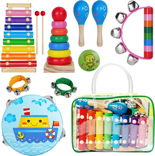 Childom - Instrumentos musicales para niños pequeños, juguetes musicales para bebés, regalos educativos para niños en edad preescolar, regalos de
